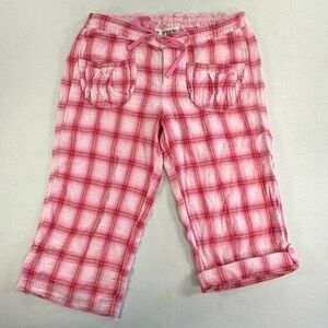 Victoria Secret’s PINK Y2K Plaid Cuff Capri Embroidered Pink Across Butt Size XS